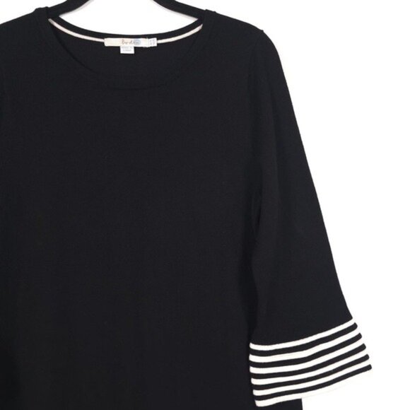 Boden Matilda Fine Knit Black White Knee Length Sweater Dress Women’s Size US 10 - Picture 7 of 10